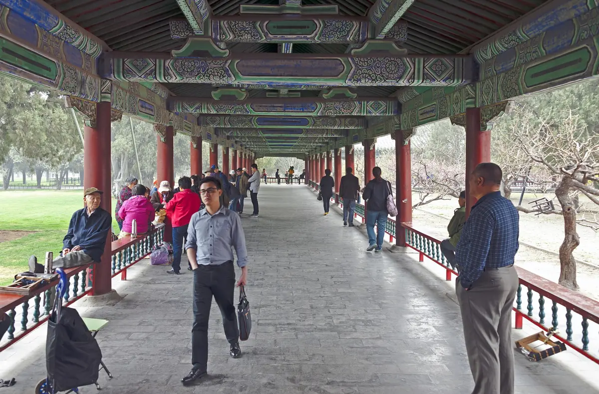 Locals in the Long Corridor of Tiantan Park