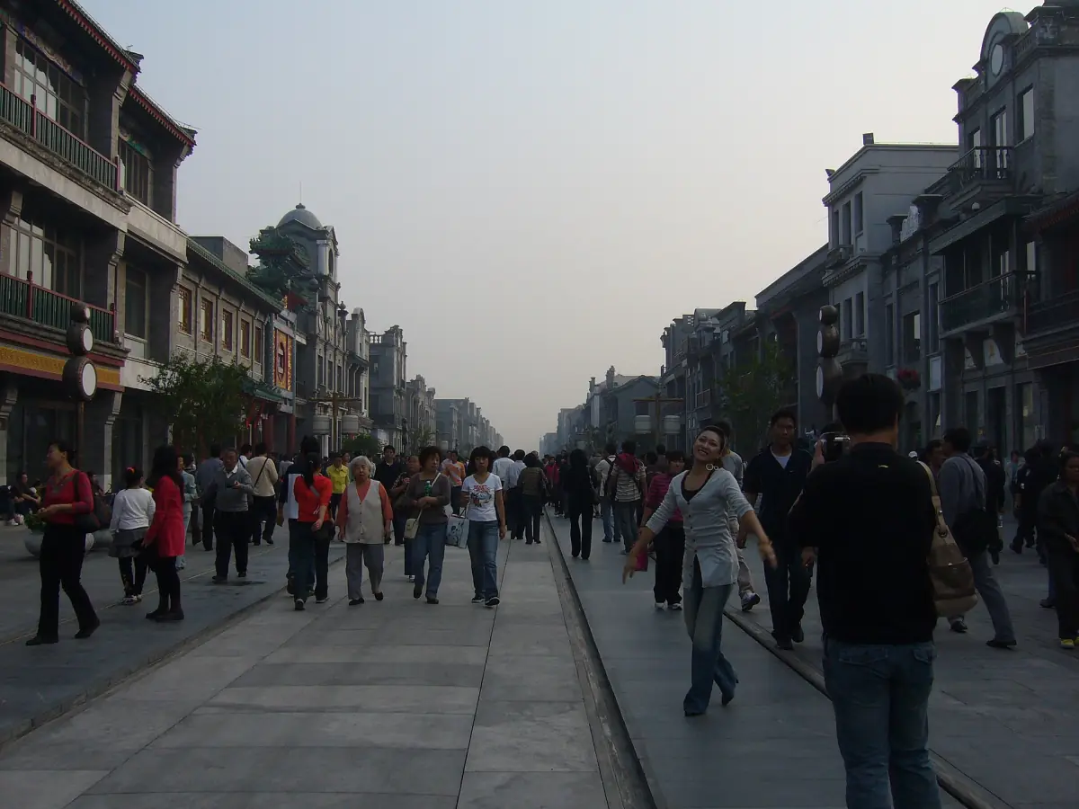Crowds on Qianmen Street